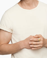 Petrvs® Lion Signet Ring in Sterling Silver with 18K Yellow Gold, 19mm